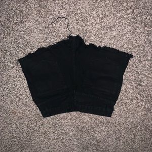 Black ripped high waisted shorts